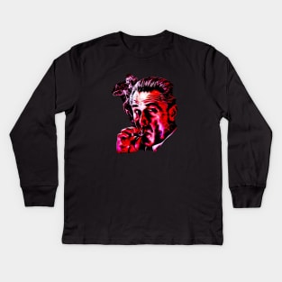 Robert De Niro smoking mafia gangster movie Goodfellas painting Kids Long Sleeve T-Shirt